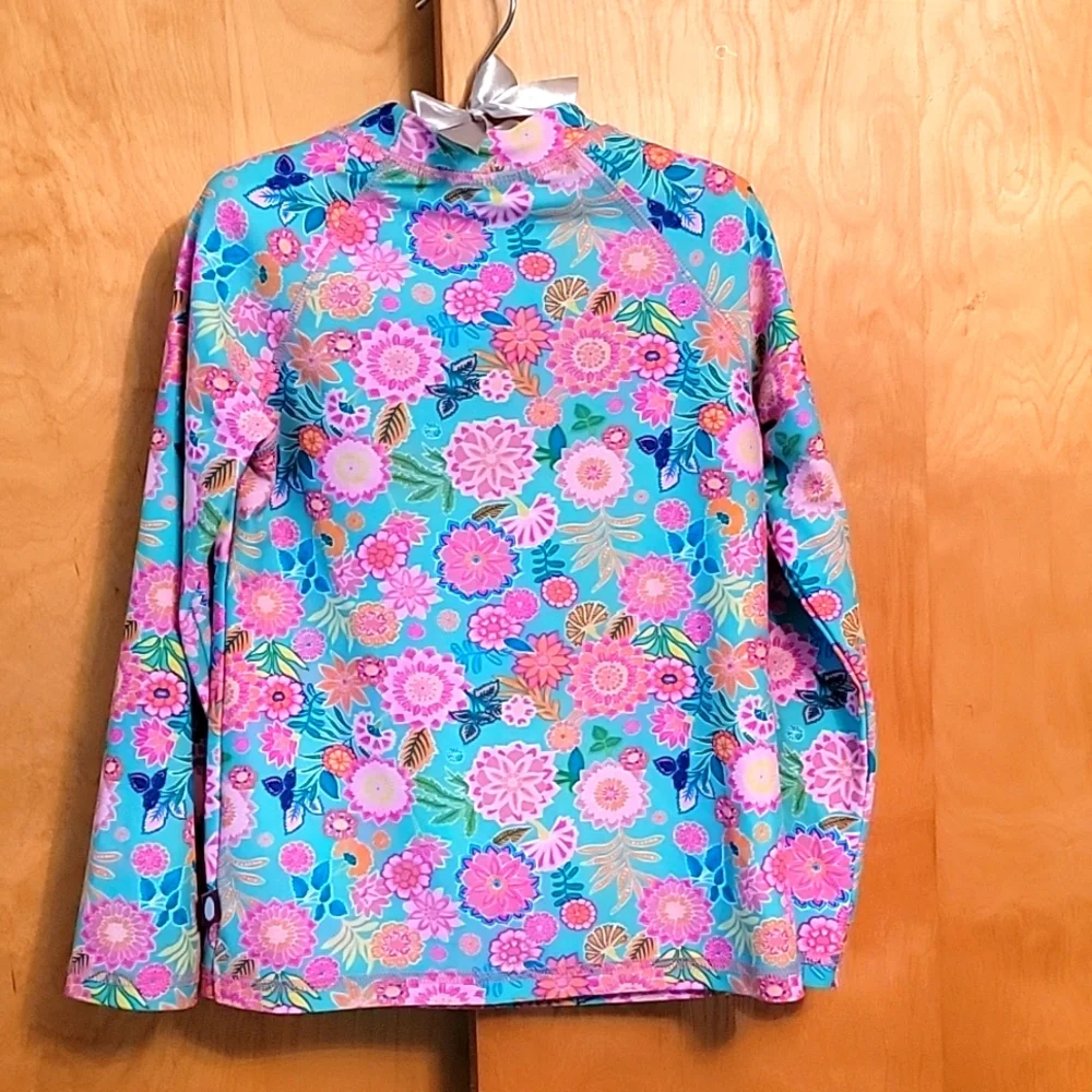 Girls City Threads Floral Long Sleeve Swim Sun Shirt
